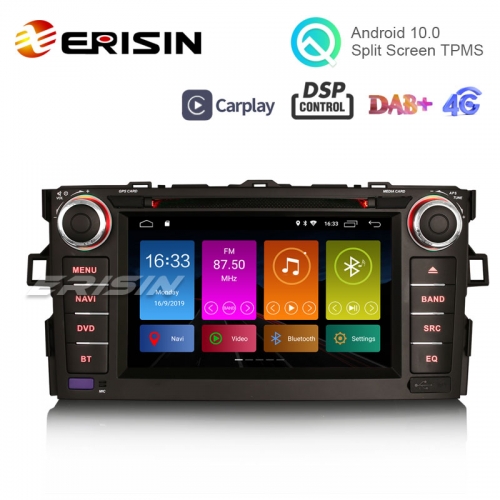 Erisin ES3017A 7" DSP Android 10.0 Autoradio DAB+ GPS DVD Player OBD CarPlay Wifi TOYOTA AURIS COROLLA ALTI