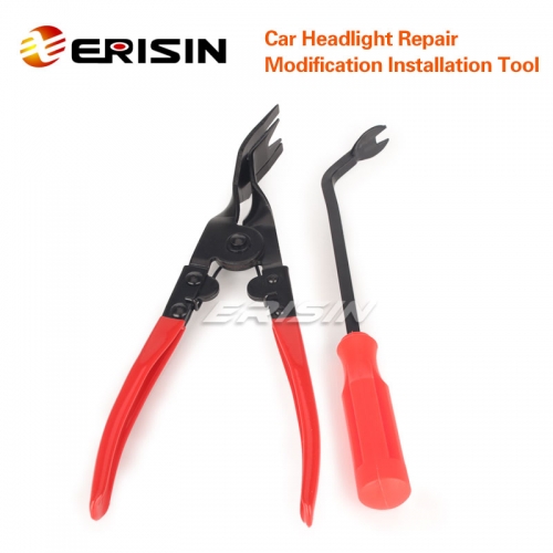 Erisin ES024 Car Headlight Repair Modification Installation Tool Trim Clip Removal Pliers Door Panel Fascia Dash Upholster Remover Tool Pry