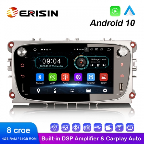 Erisin ES6909FN 7" DSP Android 10.0 Car Multimedia with GPS Wireless Apple CarPlay Auto Radio for Ford Focus Galaxy Mondeo C-Max