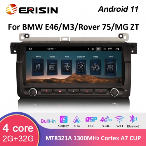 Erisin ES2746B 8.8" DH IPS Screen Android 11 Car Radio CarPlay & Auto GPS DSP Stereo System For BMW E46 MG ZT M3 Rover 75