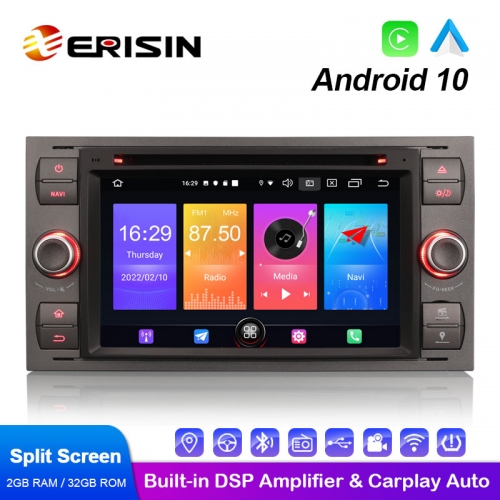 Erisin ES2766FG 7" Car Stereo DVD Player GPS System For Ford Fusion Focus Fiesta Galaxy Wireless Apple CarPlay Wired Android Auto DSP DAB