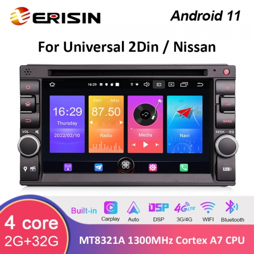 ES2736UN 2Din Universal Android 11 Car Stereo Multimedia System For Nissan Car GPS DSP Carplay Auto Radio DVD Player