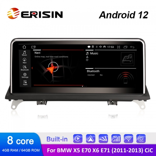 ES3270I 10.25" Octa-Core IPS Android 12.0 OEM Radio GPS 4G SIM Wireless CarPlay Android Auto Car Stereo for BMW X5 E70 X6 E71 CIC