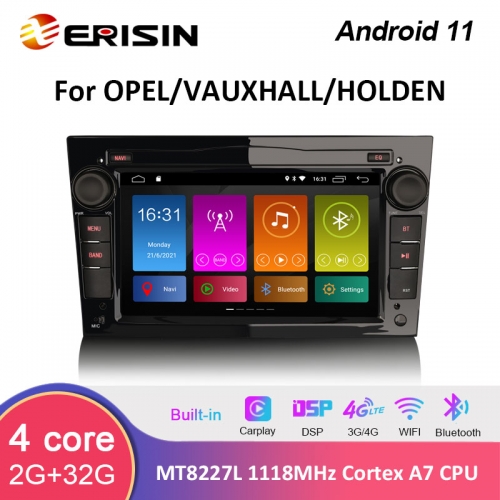 Erisin ES3170PB 7" Android 11.0 Car Multimedia Player GPS Navigation For OPEL VAUXHALL HOLDEN Combo Zafira Meriva Tigra TwinTop Carplay Radio DSP